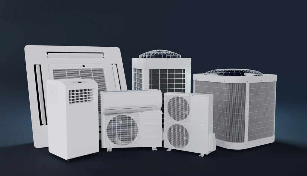 macam macam AC, jenis AC hemat energi, AC split dan central, AC portable elegan, rekomendasi AC terbaik